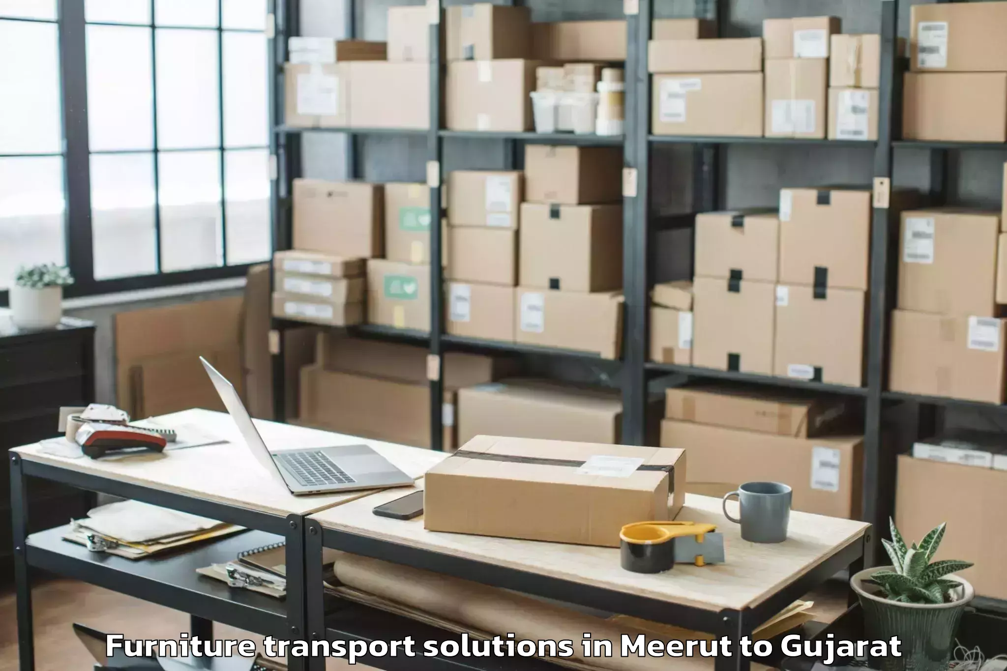 Quality Meerut to Vansada Furniture Transport Solutions